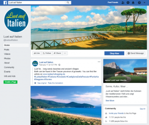 Lust auf Italien: Facebook-Seite